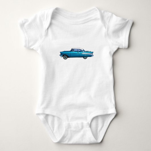 Klassieke auto 1957 Chevy BelAire baby bodysuit (Voorkant)