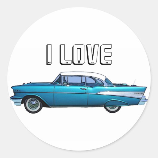 Klassieke auto 1957 Chevy BelAire douane sticker (Voorkant)