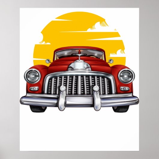 klassieke auto 2 poster (Voorkant)