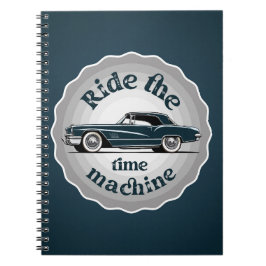 Klassieke auto als een badge illustratie. notitieboek