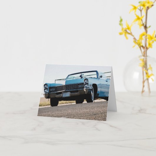 Klassieke auto Amerikaanse cabriolet kaart (Gele Bloem)