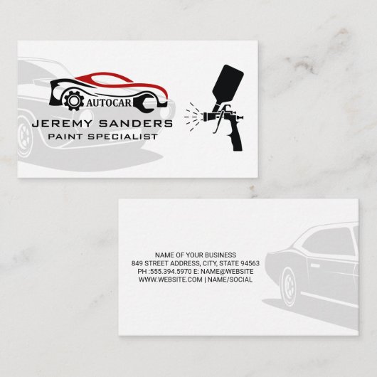 klassieke auto | Auto Paint Service Specialist Visitekaartje (Voorkant / Achterkant)