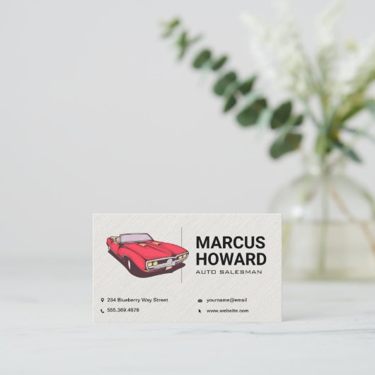Klassieke auto | Auto Salesman | Ondernemingen Visitekaartje (Staand voorkant)