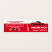 Klassieke auto, automatisch mechanisme en reparati visitekaartje (Buitenkant ongevouwen)