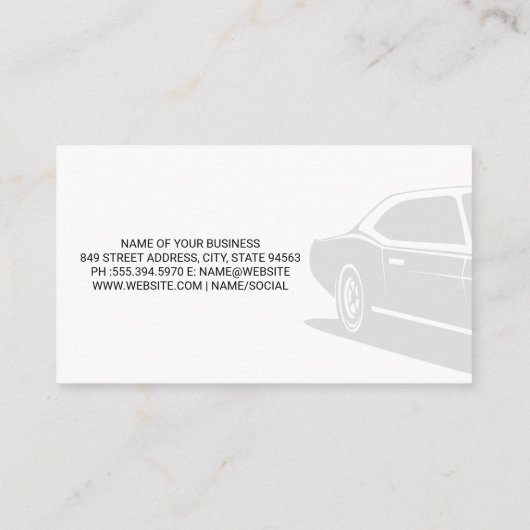 Klassieke auto | Automatische verfspuit Visitekaartje (Achterkant)