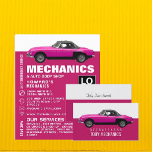 Klassieke auto, automonteur & reparaties visitekaartje