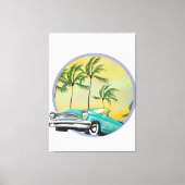 Klassieke auto bij schemering canvas afdruk (Voorkant)