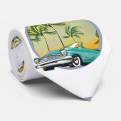 Klassieke auto bij schemering stropdas (Opgerold)