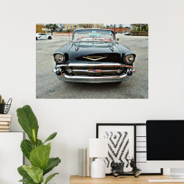  klassieke auto Black Bel Air Poster