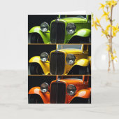 Klassieke Auto Bloemen Vaderdag Kaart (Gele Bloem)