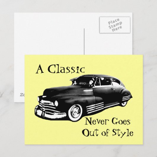 Klassieke auto briefkaart (Voorkant / Achterkant)