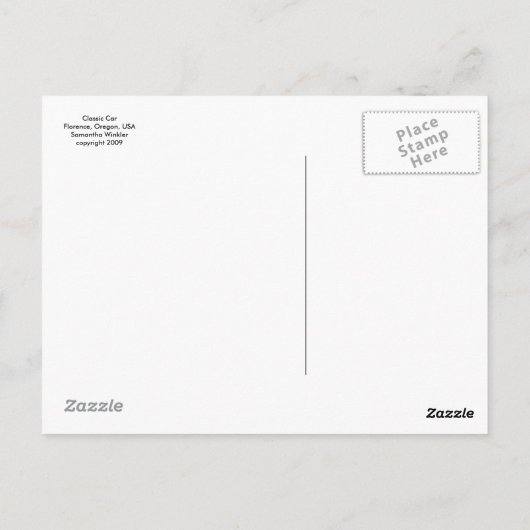 Klassieke auto briefkaart (Achterkant)