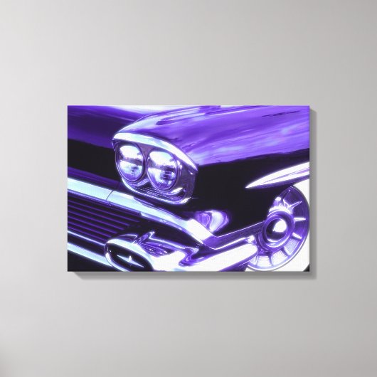 Klassieke auto: Chevrolet 1958 Canvas Afdruk (Voorkant)
