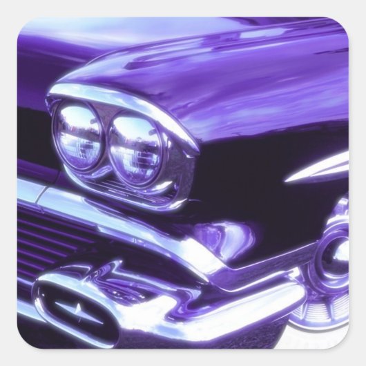 Klassieke auto: Chevrolet 1958 Vierkante Sticker (Voorkant)