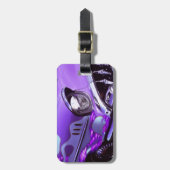 Klassieke auto: Chevrolet met brandende kap Bagagelabel (Voorkant verticaal)