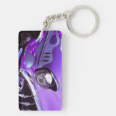 Klassieke auto: Chevrolet met brandende kap Sleutelhanger (achterkant)