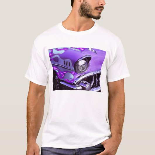Klassieke auto: Chevrolet met brandende kap T-shirt (Voorkant)