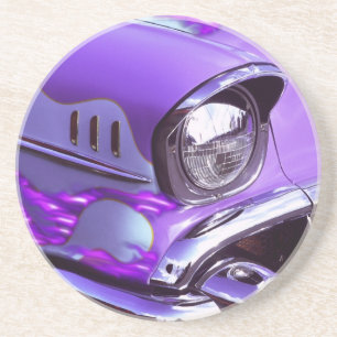 Klassieke auto: Chevrolet met brandende kap Zandsteen Onderzetter