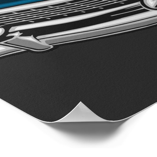 KLASSIEKE AUTO CHEVY BEL AIR CABRIOLET 1956 POSTER (Hoek)