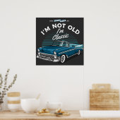 KLASSIEKE AUTO CHEVY BEL AIR CABRIOLET 1956 POSTER (Keuken)