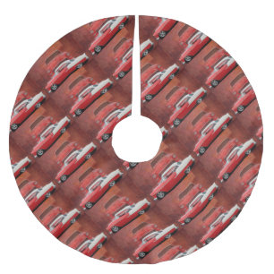 Klassieke auto Chevy Bel Air Red White Vintage Dod Kerstboom Rok