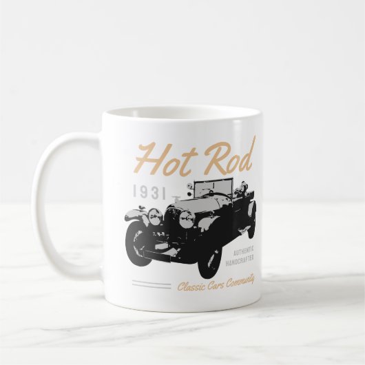 Klassieke auto community typografie koffiemok (Links)
