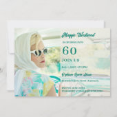 Klassieke auto cruisen verjaardag uitnodiging (Achterkant)