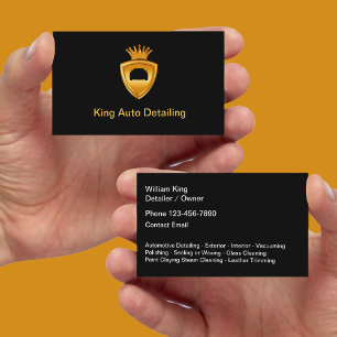 Klassieke Auto Detailing King Crown Thema Visitekaartje