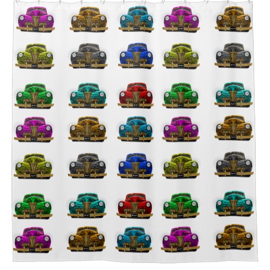  klassieke auto douchegordijn (Voorkant)