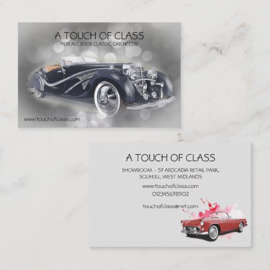 Klassieke auto - dubbelzijdig Visitekaartje (Voorkant / Achterkant)