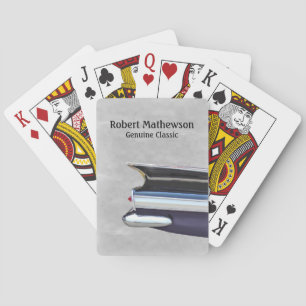 Klassieke auto en klassiek persoon personaliseren pokerkaarten