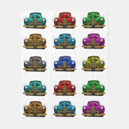  klassieke auto fleece deken (Voorkant)
