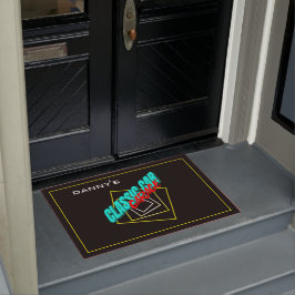 Klassieke auto garage Alle namen zijn zwart Deurmat