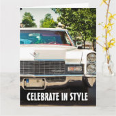 KLASSIEKE AUTO GROTE VERJAARDAGSKAARTEN KAART (Gele Bloem)