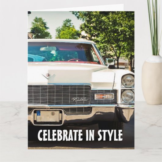 KLASSIEKE AUTO GROTE VERJAARDAGSKAARTEN KAART (Voorkant)