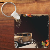Klassieke Auto Grunge Retro Auto Sleutelhanger (Voorkant)