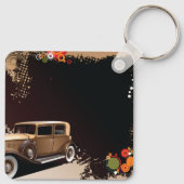 Klassieke Auto Grunge Retro Auto Sleutelhanger (Achterkant)