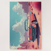 Klassieke auto in de woestijn legpuzzel (Verticaal)