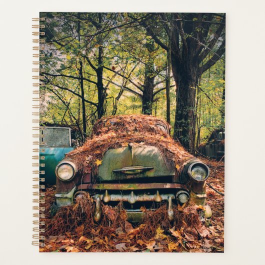Klassieke Auto in Herfstbladeren Planner (Voorkant)