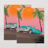  klassieke auto in het paradijs (Voorkant / Achterkant)