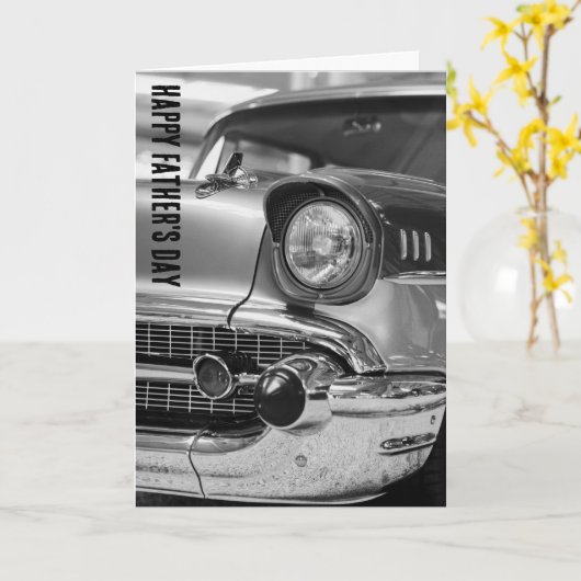 KLASSIEKE AUTO JAREN 50 VADERDAG KAART (Gele Bloem)