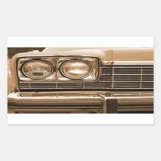 Klassieke auto koplamp close-up rechthoekige sticker