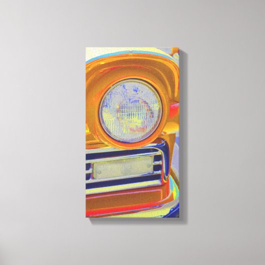 Klassieke auto koplamp pop kunst canvas afdruk (Voorkant)