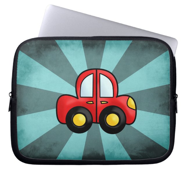 Klassieke Auto Kunst Retro Auto Print Laptop Sleeve (Voorkant)