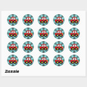 Klassieke Auto Kunst Retro Auto Print Ronde Sticker (Vel)