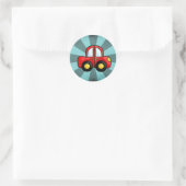Klassieke Auto Kunst Retro Auto Print Ronde Sticker (Tas)