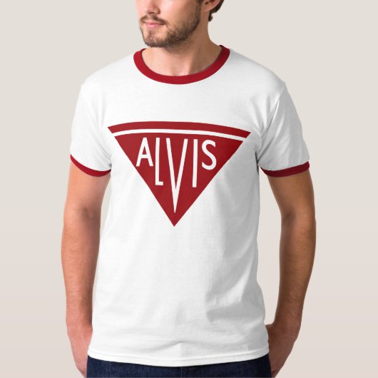 Klassieke auto-logo remake Alvis automobilisten T-shirt (Voorkant)