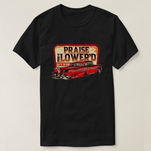 Klassieke auto loven de verlaagde  50's auto t-shirt (Design voorkant)