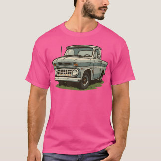 Klassieke auto luisterende retro jongensfamilie t-shirt