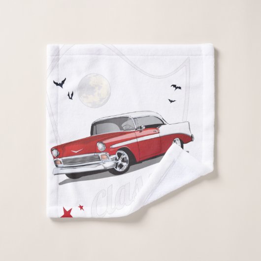 klassieke auto&maan bad handdoek (Wasdoekje)